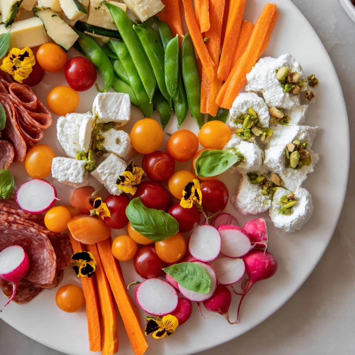Dragonfly Dance Appetizer Tray showcases colorful veggies, cheeses, meats, and dips arranged elegantly.