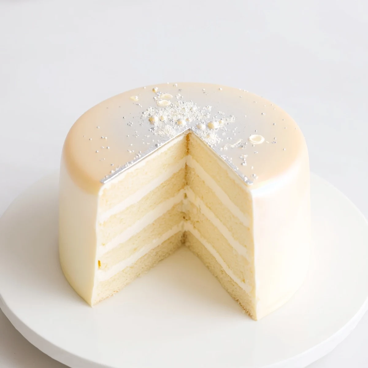 Gorgeous Diamond Ring Engagement Cake, glistening with edible silver, ready for celebration and dessert.