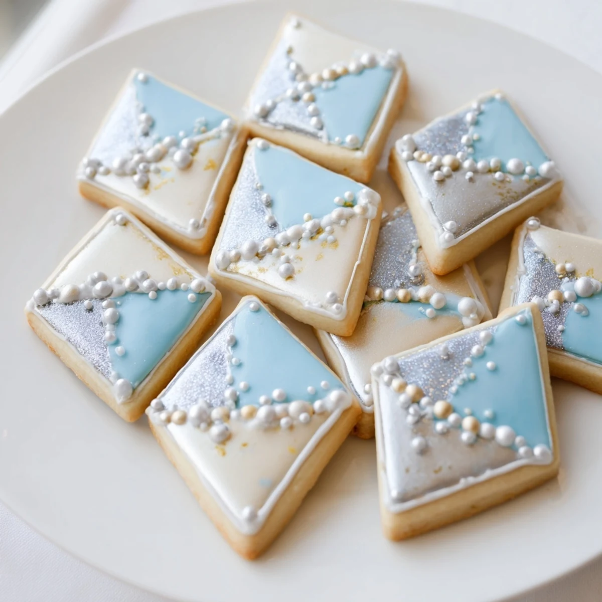 Elegant Engagement Ring Diamond Dessert Tray, featuring sparkling diamond cookies, perfect for bridal showers.