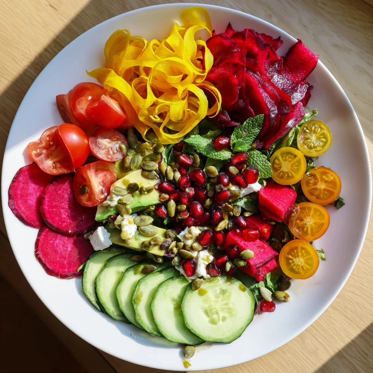 Abstract Expressionist Splash salad bursts with bold colors and textures, ready to eat!