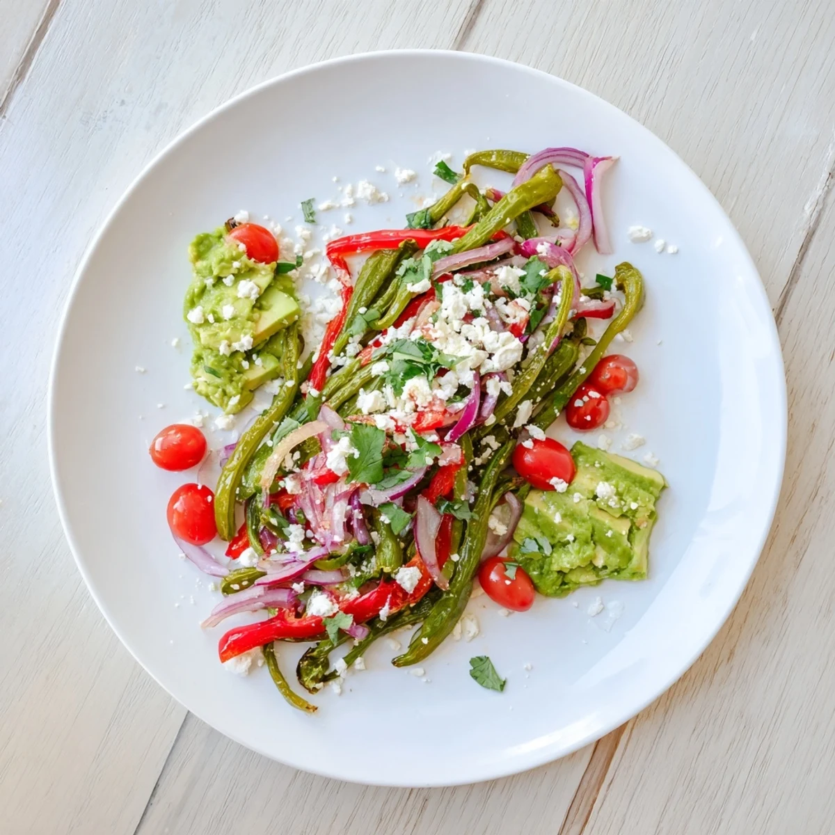 Freshly assembled Desert Cactus Tacos with sliced avocado and bright salsa, perfect for a vegetarian meal.