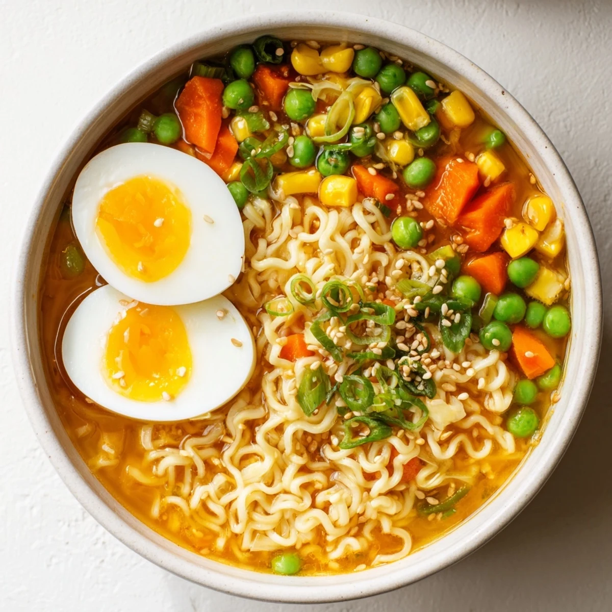Ramen with frozen peas
