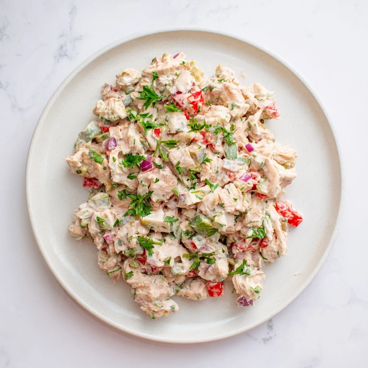 Creamy, flavorful canned chicken salad with Mrs. Dash, perfect for a quick and healthy lunch.