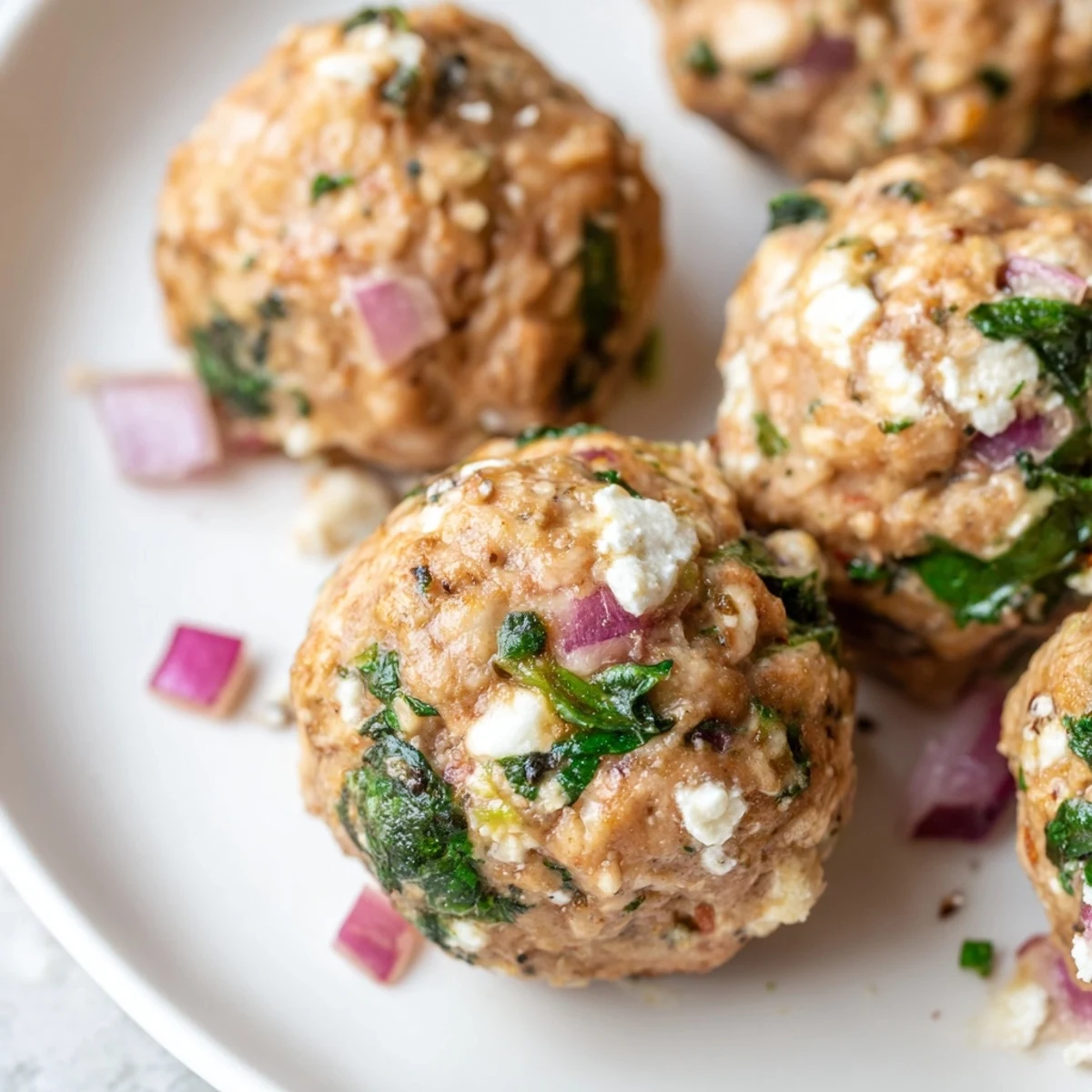 Spinach Feta Turkey Meatballs