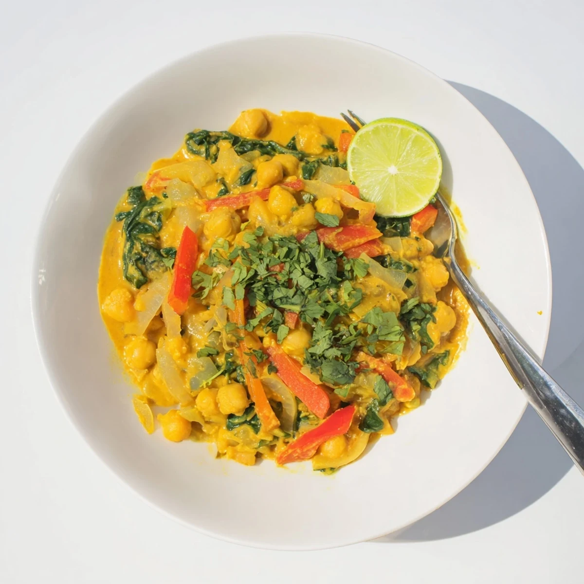 Hearty Chickpea Curry with chickpeas and vegetables, perfect for a cozy, nourishing weeknight meal.