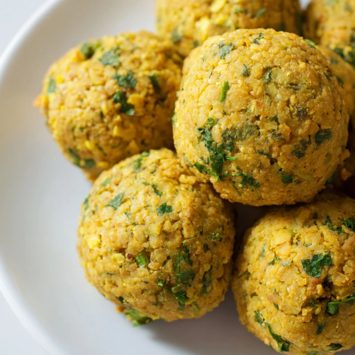 Golden-brown Levantine falafel balls, wonderfully crispy on the outside and packed with savory, seasoned flavors.