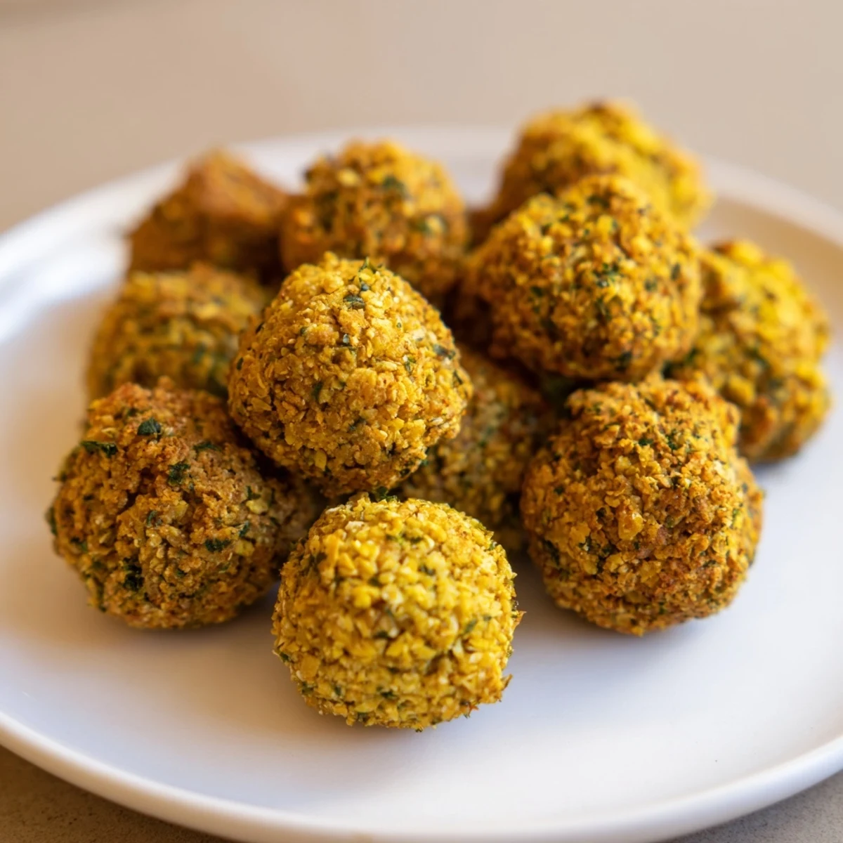 Freshly fried Levantine falafel, ready to be enjoyed as a Middle Eastern appetizer with warm pita bread.