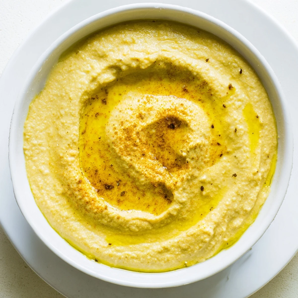Smooth Chickpea Curry Paste in a rustic bowl, topped with herbs and ready to serve with pita bread for a quick vegan snack.  
