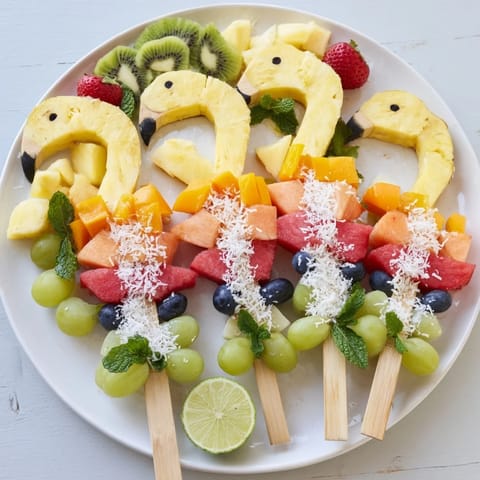 Flamingo Fruit Skewer Platter
