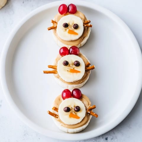 Banana Peanut Butter Snowmen