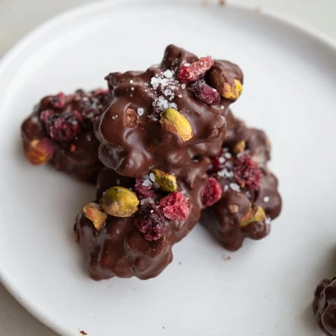 Vibrant image of crunchy pistachio and dried cranberry clusters, perfect for a delicious snack.