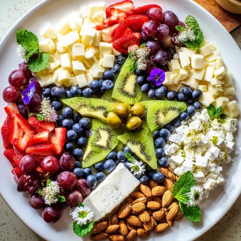 Imagine the "Negative Space Puzzle": a vibrant dessert platter with berries creating interesting shapes.