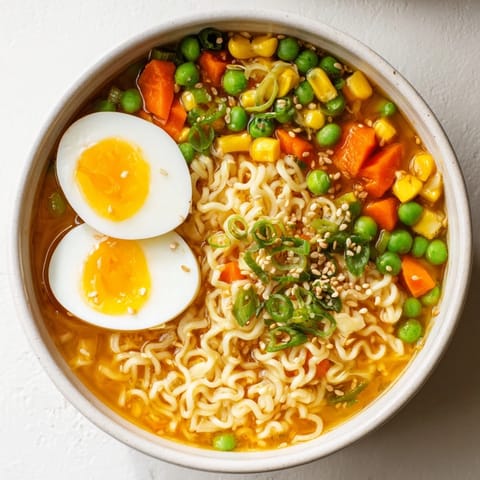 Ramen with frozen peas