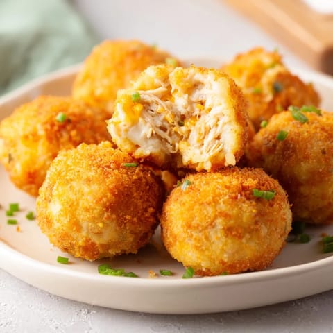 Crispy edges and creamy inside, these warm potato and chicken cakes are an easy, delicious dinner.