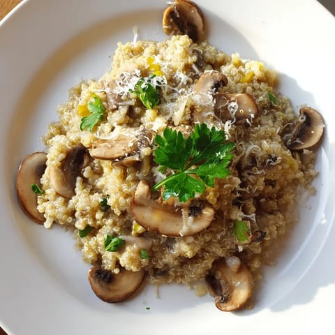 Mushroom Quinoa Creamy Risotto