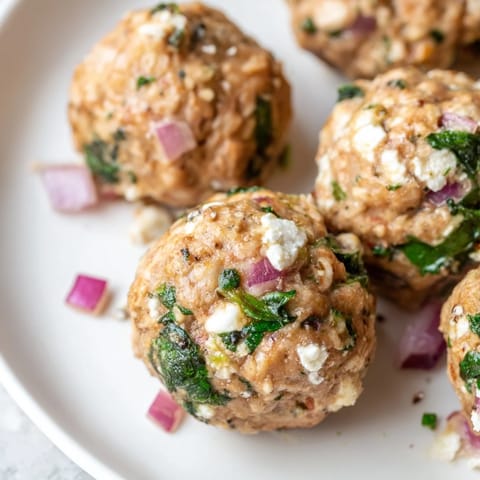 Spinach Feta Turkey Meatballs