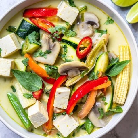 Creamy and fragrant, this Thai Green Curry Coconut Soup is full of vegetables and ready to enjoy.