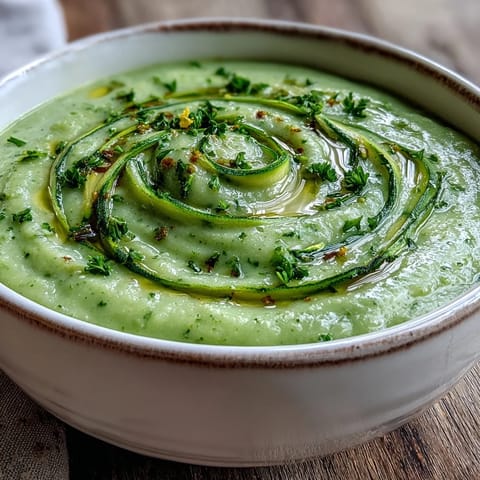 Zucchini Soup simmers in a pot with zucchini, onion, and celery before getting blended smooth.
