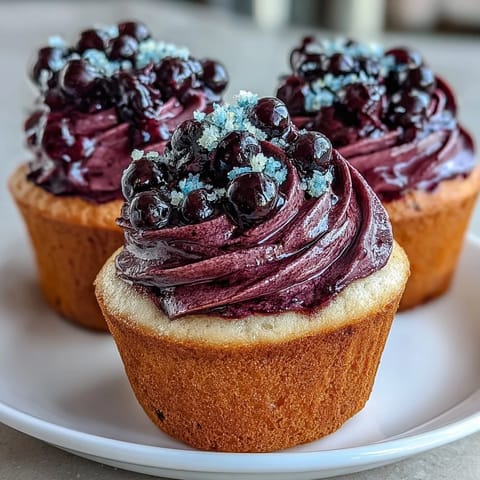 Olive Oil Cupcakes With Black Currant