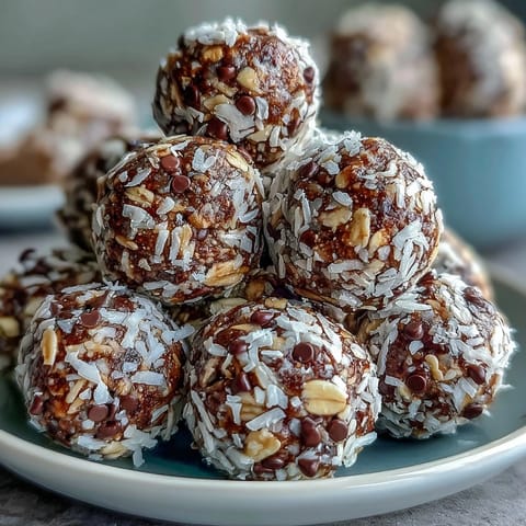 Hand-rolled energy balls with oats and chocolate chips, perfect for soccer game snacks or quick energy boosts.
