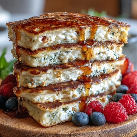 Wholesome Icelandic Skyr Pancakes, a high-protein breakfast topped with syrup.