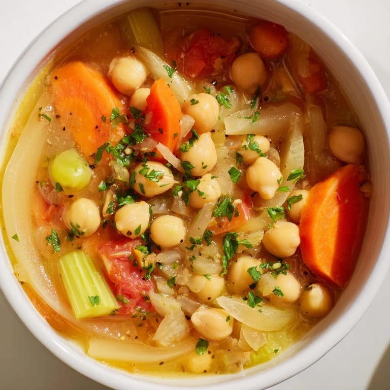 Fragrant and flavorful Quick-Soak Chickpea and Rosemary Soup being served, perfect for a cozy, healthy meal.