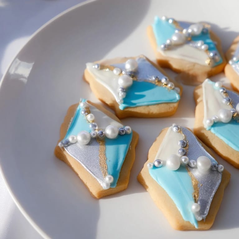 Serve this beautiful Engagement Ring Diamond Dessert Tray: an array of diamond-shaped cookies and treats.