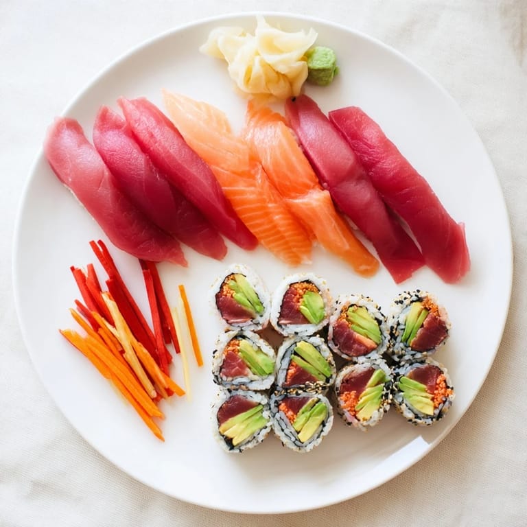 A visually stunning Sail Away Boat-Shaped Sushi Platter with perfectly arranged sashimi and sushi rolls.