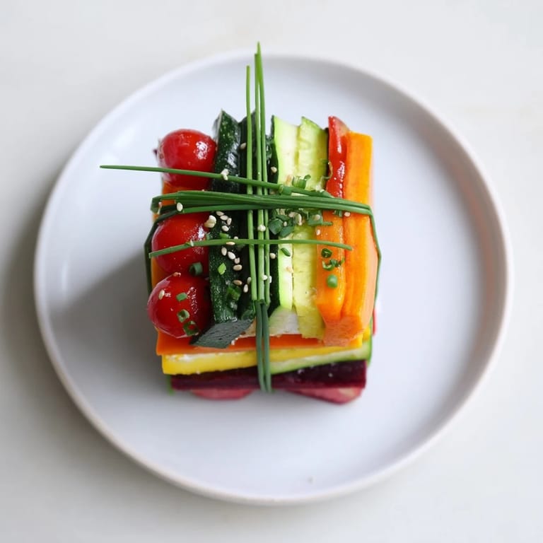 Freshly assembled stacked gift box veggie cubes, a delicious appetizer perfect for any festive gathering, so appealing.