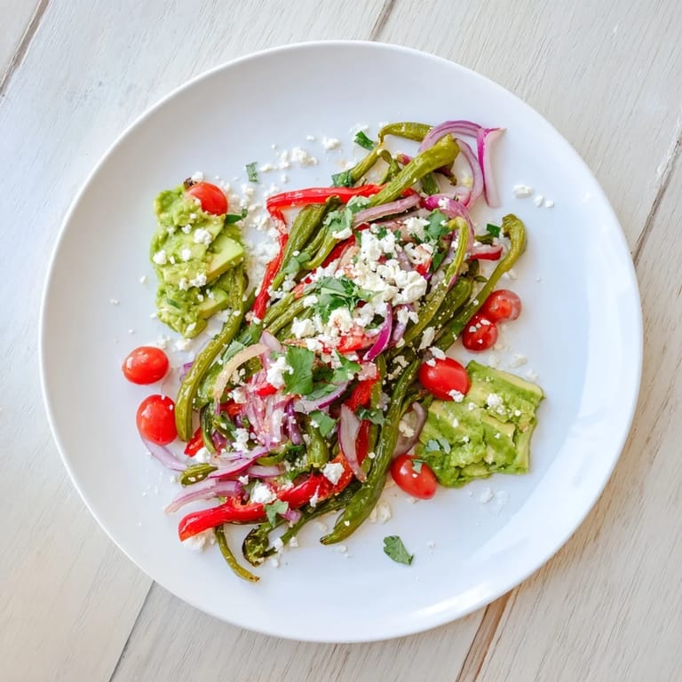 Freshly assembled Desert Cactus Tacos with sliced avocado and bright salsa, perfect for a vegetarian meal.