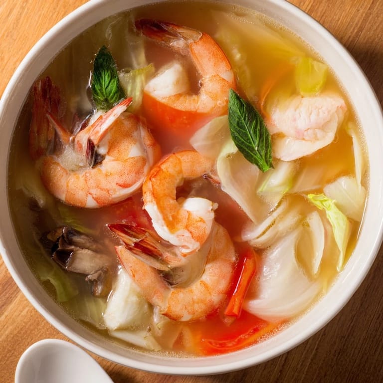 Enjoy a taste of Thailand with this easy and flavorful Spicy Tom Yum Soup recipe, pictured with lime wedges.