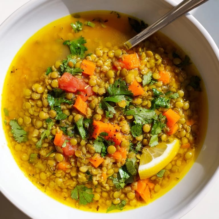 Steaming Mung Bean Soup in a rustic white bowl, featuring tender mung beans, diced carrots, and aromatic ginger, perfect served alongside fluffy basmati rice.