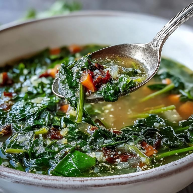 Freshly cooked Swiss Chard Soup with chopped stems and wilted leaves, served in a rustic ceramic bowl.
