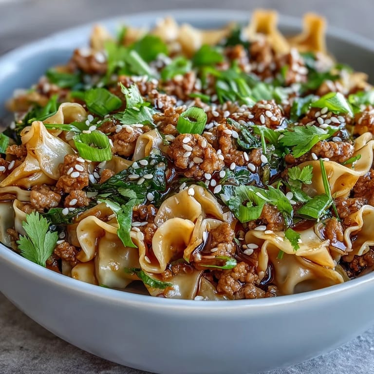 Potsticker Noodle Bowls garnished with sesame seeds and cilantro, a vibrant dinner for American families.