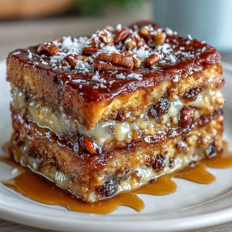 Traditional capirotada Mexicana served warm with golden bread, sweet syrup, and a sprinkle of shredded cheese.