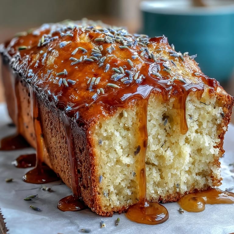 Moist loaf cake with lavender and lemon, perfect with tea.