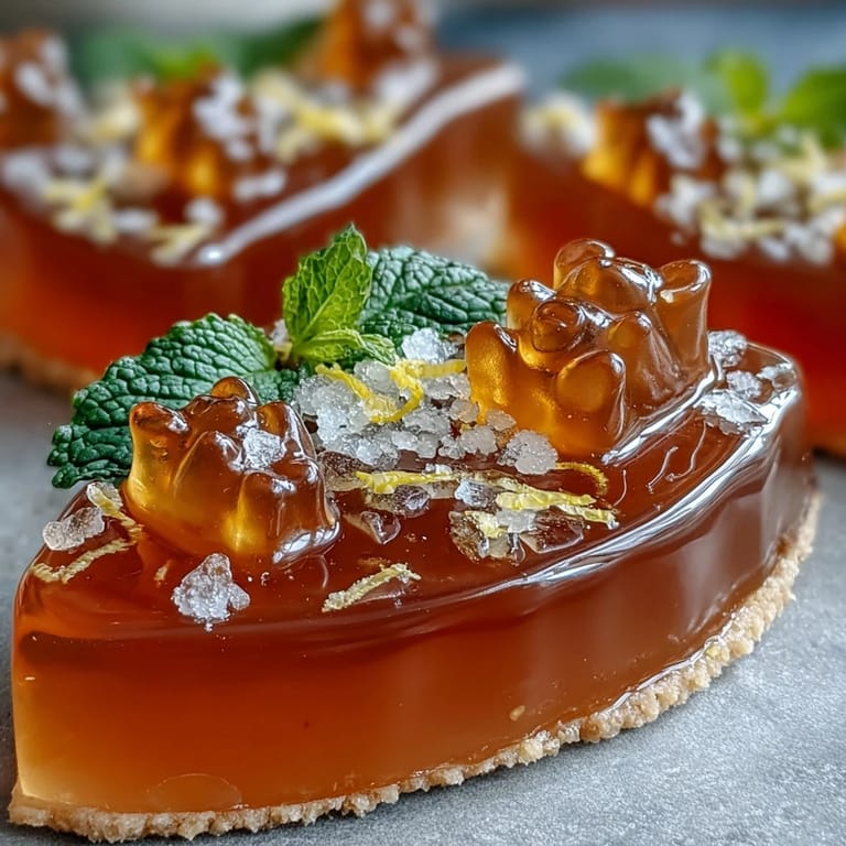 Close-up of Gummy Bear Lemonade Jelly Cups showcasing delightful, playful, wobbly layers.
