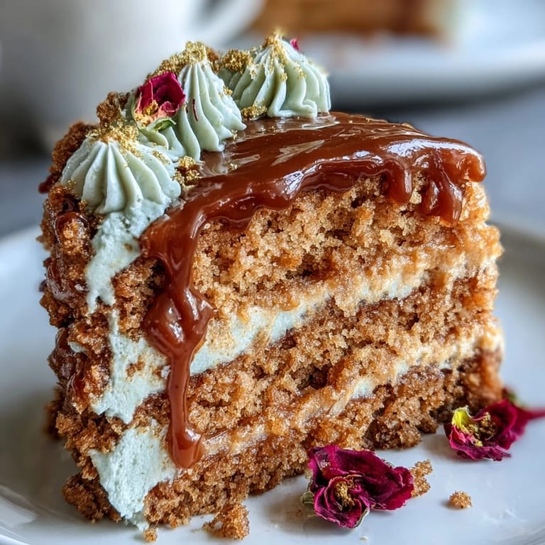 Serving up a slice of Taurus Cake featuring smooth butterscotch and a medley of edible blooms.