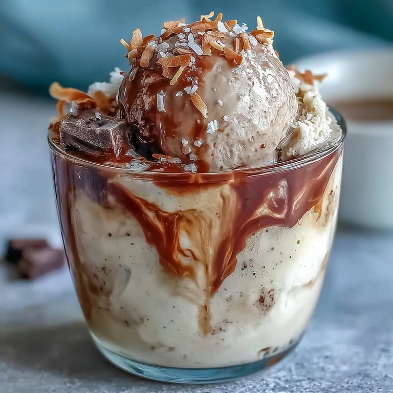 Indulgent coconut cold brew float recipe, perfect served with vanilla ice cream.