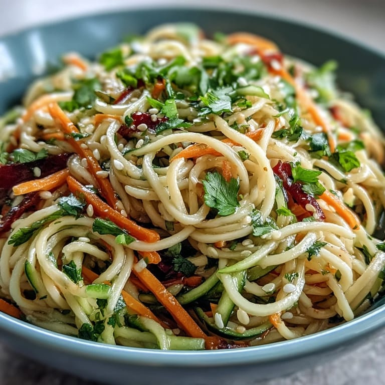 Chilled soba noodle salad with savory sesame ginger sauce, a refreshing summer delight.