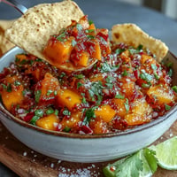 Vibrant mango habanero salsa with juicy mango, spicy habanero, and fresh cilantro — perfect for tacos and chips.